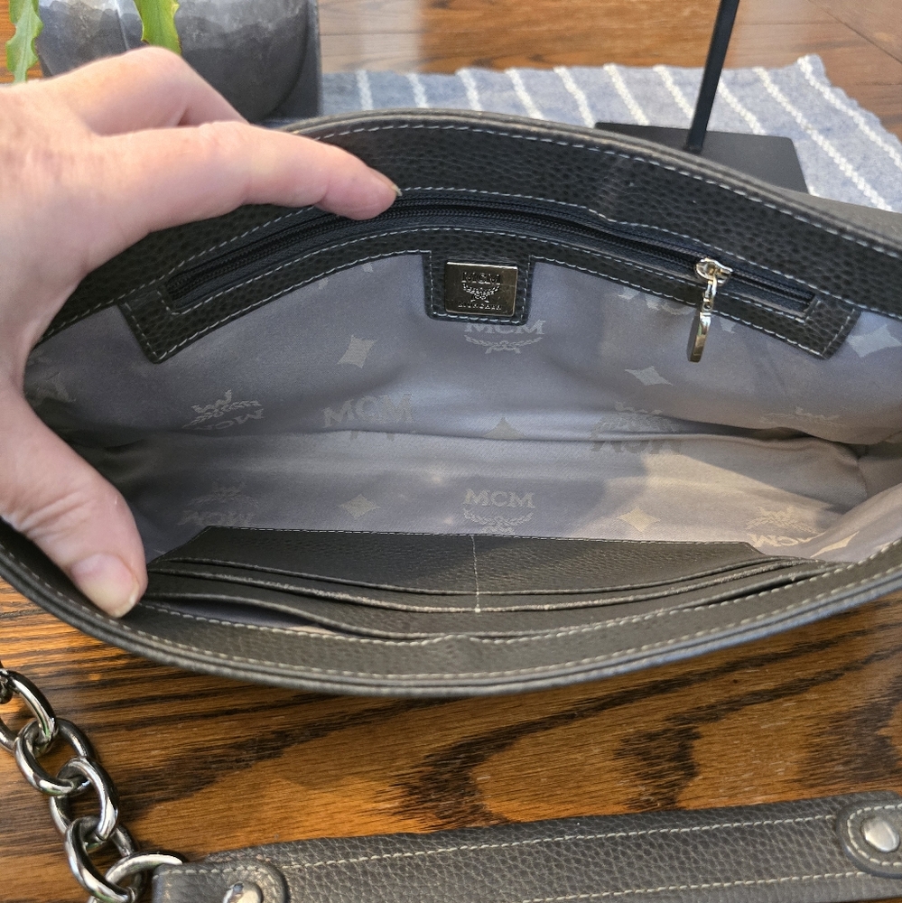 MCM RARE Gray Glitter Canvas Handbag in EUC - Picture 12 of 16